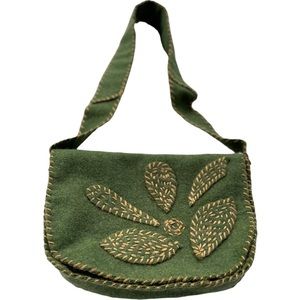 Batooli Felt Messenger bag with stitch decor